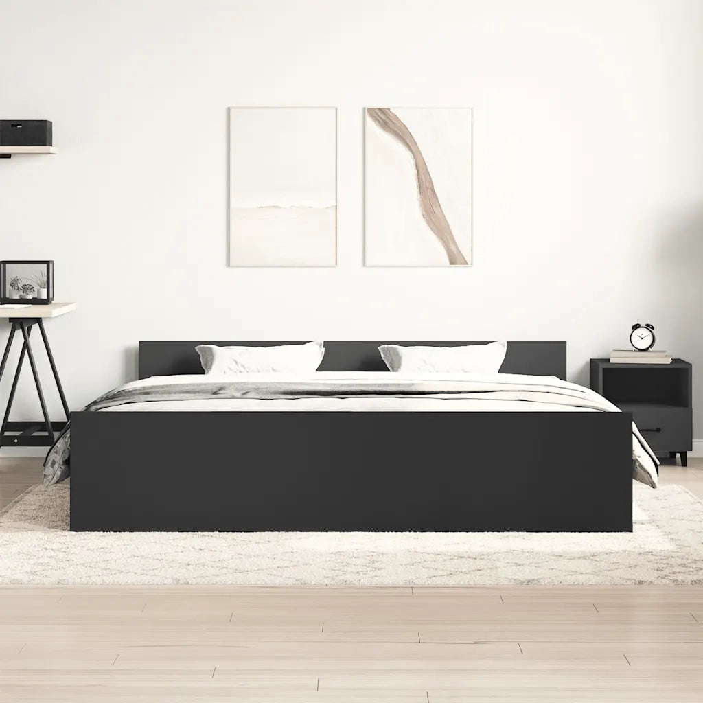 Giroletto con Testiera e Pediera Nero 200x200 cm