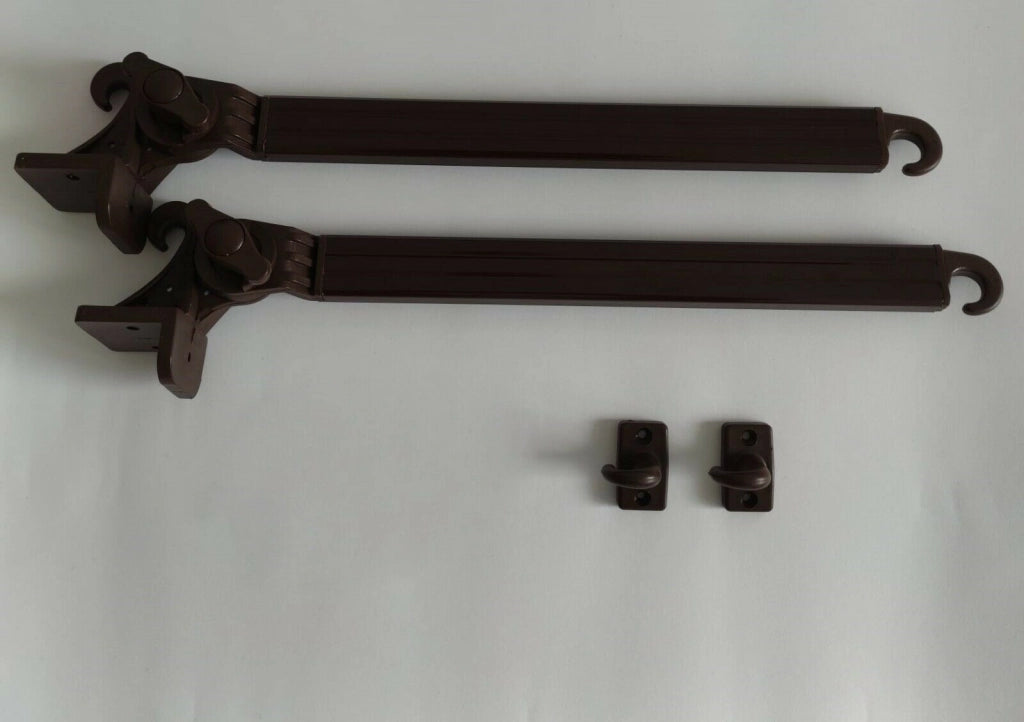 Braccetti per Tende da Sole in Alluminio 70 cm Coppia Kit con Ganci Vari Colori