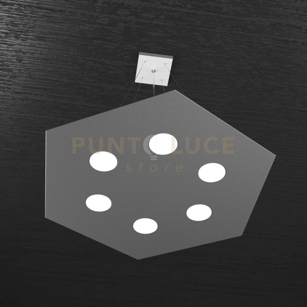 EXAGON SOSPENSIONE 6 LUCI GRIGIO ANTRACITE 1142-SG-GA