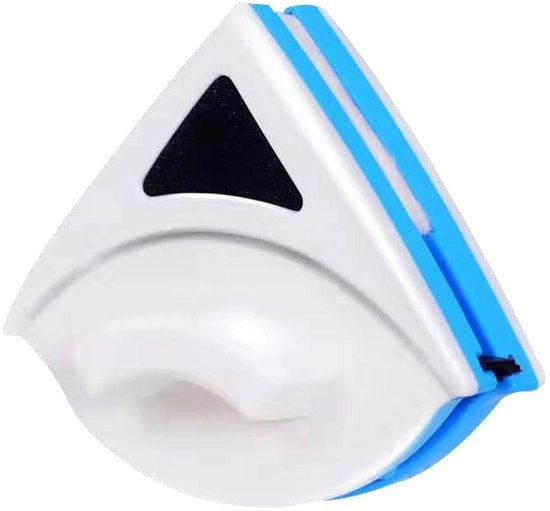 Pulitore di vetro magnetico a doppia faccia - Efficienza e semplicità - Forma a triangolo blu - Adatto per vetro - Per rami di dimensioni...