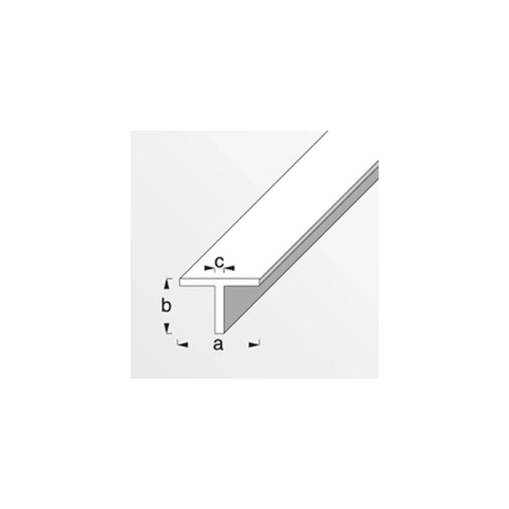 PROFILO ALLUMINIO A T ARGENTO 15x15mm 1mt