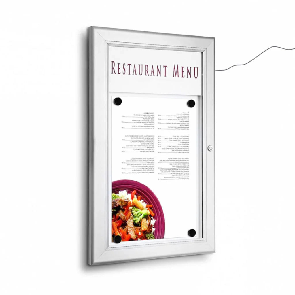 Bacheca per esterni porta Menu personalizzabile - 4 x A4 LED