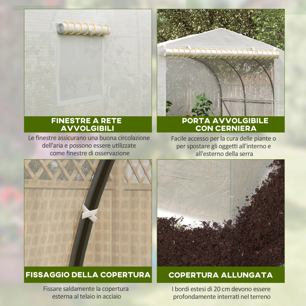 Serra a Tunnel ¨C Minimal ¨C Bianco Acciaio PE 3.5x3x2 m