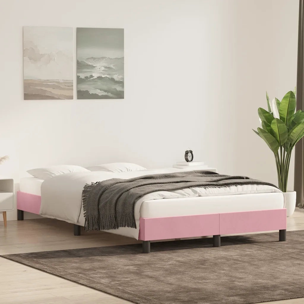 Giroletto senza Materasso-Struttura Letto Rosa 120x220 cm Velluto