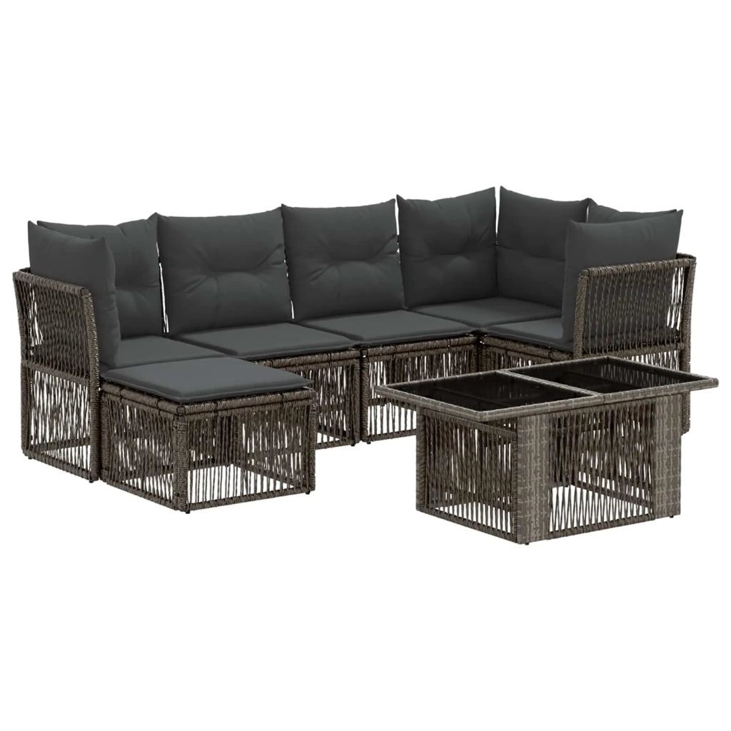 Set Divano da Giardino 7 pz Grigio polyrattan 3436502