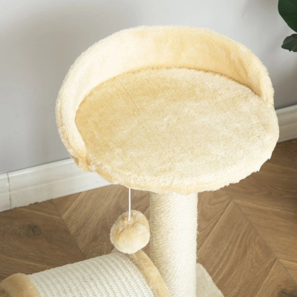 Albero tiragraffi per gatti con palla e piattaforma ¨C zephmum ¨C 46x46x46 beige
