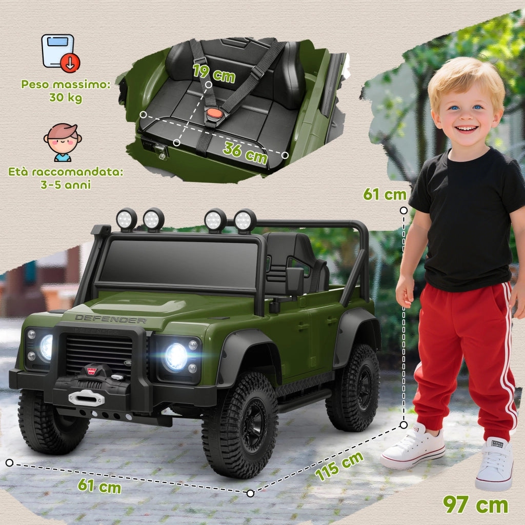 Macchina Bambini Verde 12V LED Telecomando Sospensioni ¨C Minimal ¨C Verde