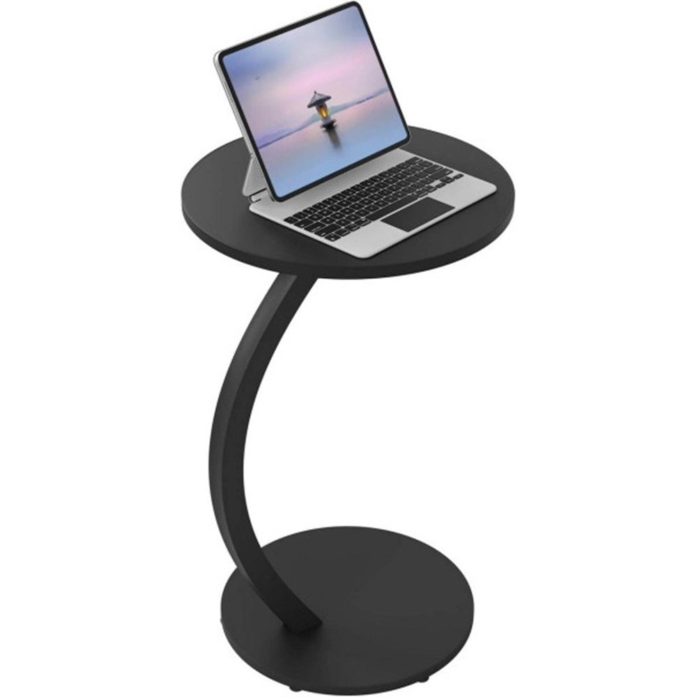 Trade Shop - Tavolino Laterale A Forma Di C Moderno Elegante Per Soggiorno Salotto Divano Camera - Nero