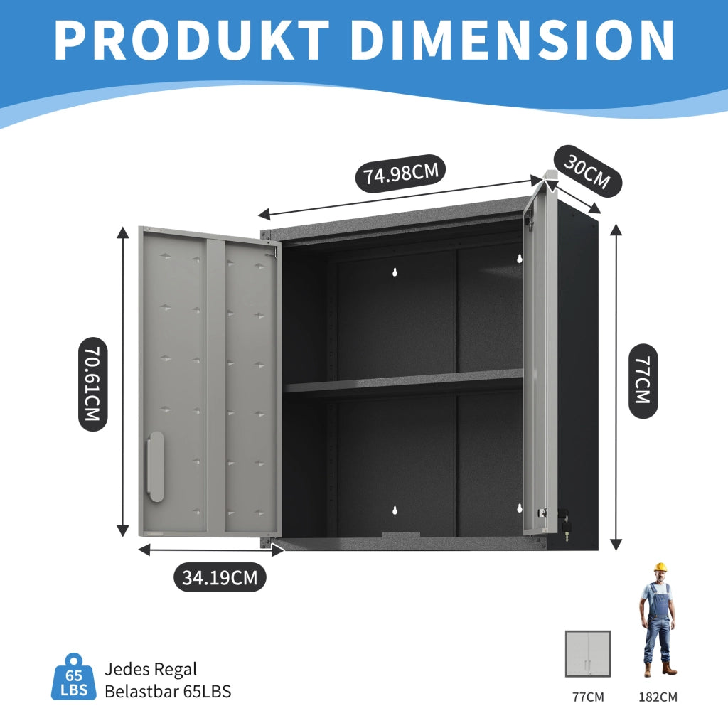 Armadio a muro in metallo ¨C Xylo ¨C H77xL75xP30