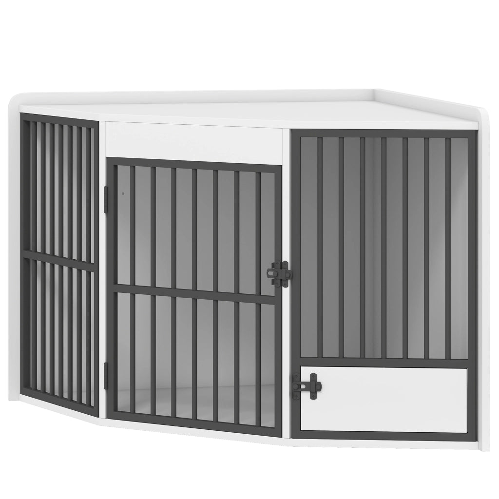 Box per Cani ¨C Xylo ¨C Piccoli e Medi, MDF e Metallo, Bianco