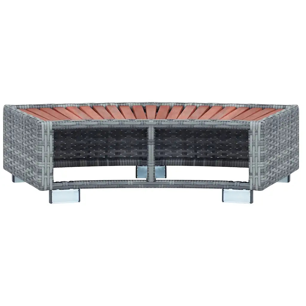 Scalino per Spa Grigio in Polyrattan 92x45x25 cm CFW8973203