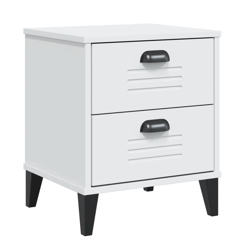 Comodino | Armadio da Notte | Mobiletto da notte VIKEN Bianco in Legno Multistrato