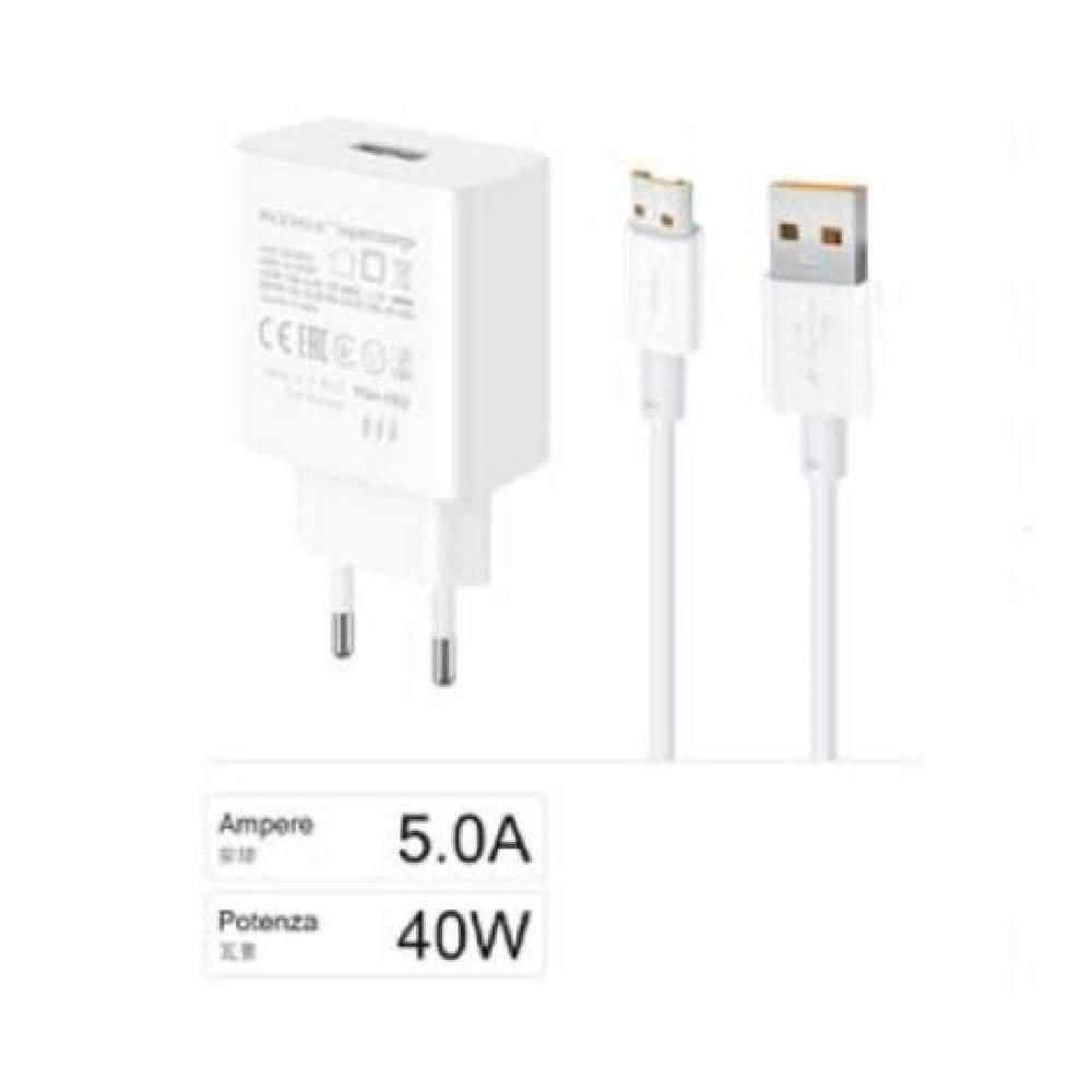 Trade Shop - Kit Caricabatteria Caricatore Usb Ricarica Rapida 40w Cavo Micro Usb 5a Ca-s044 -