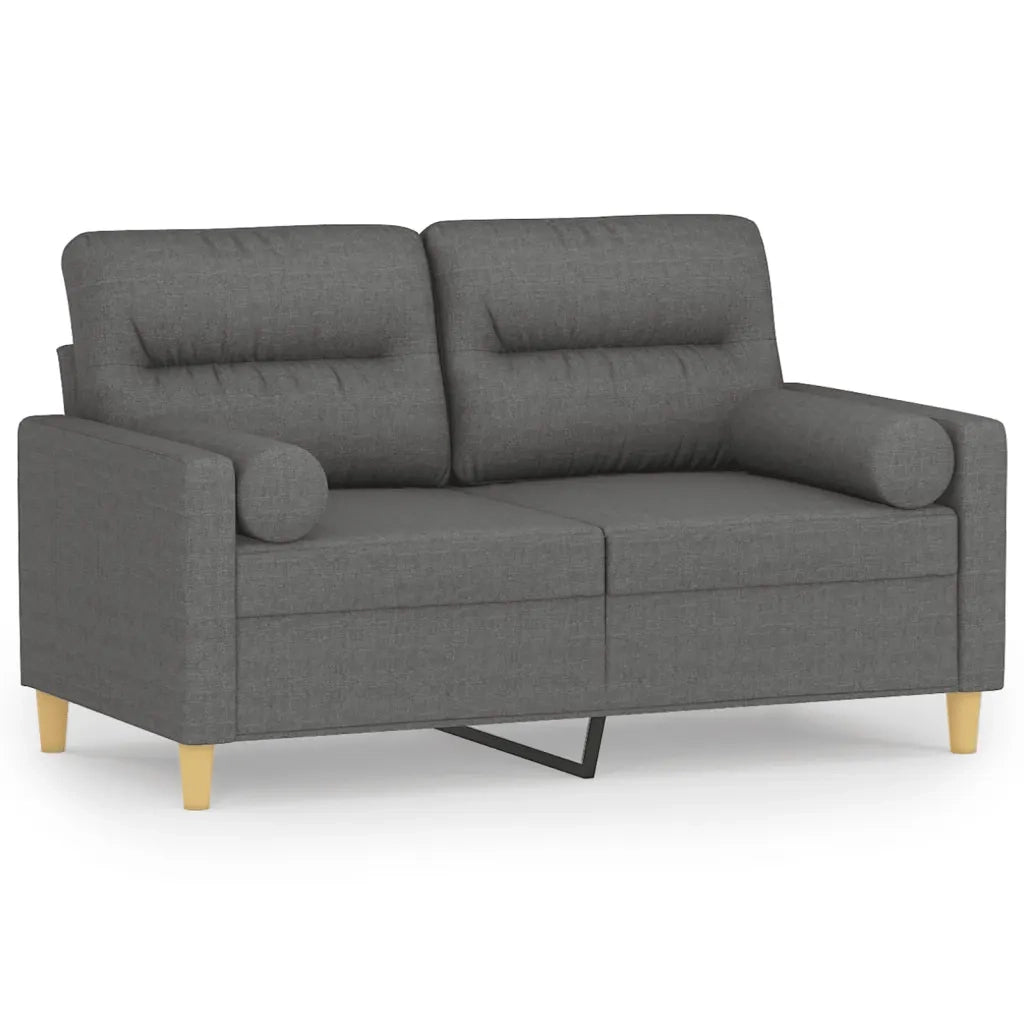 Divano a 2 Posti con Cuscini-Sofa 2 Posti con Cuscini Grigio Scuro 120 cm in Tessuto 515433
