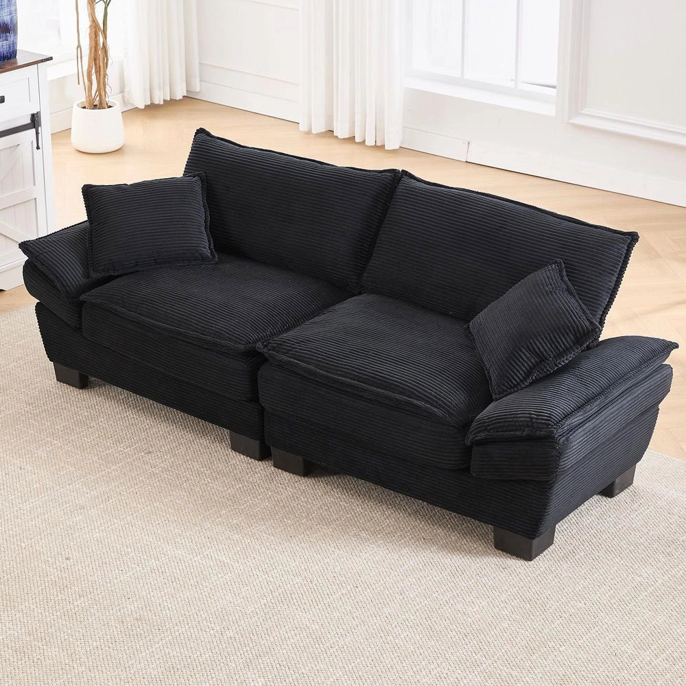 Divano due posti moderno - Xylo - nero, coperta, adatto camera da letto