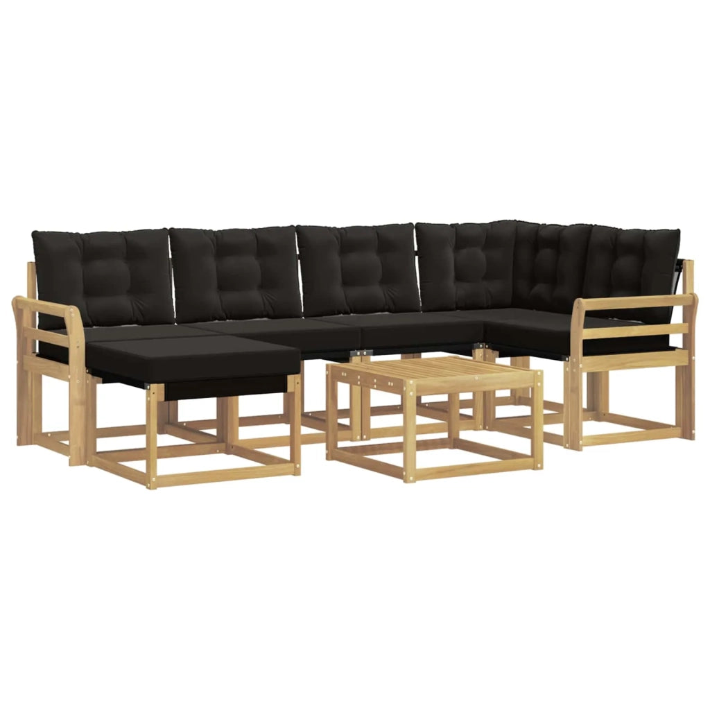Set di divani da esterno con cuscino 7 pcs Bianco e Nero 3389670