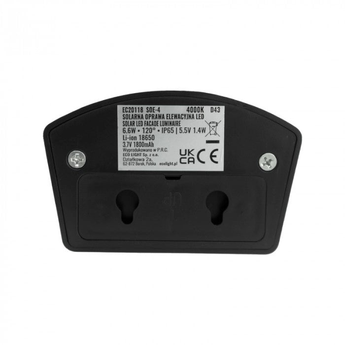 Applique LED solare IP65 con sensore PIR Ecolight EC20118