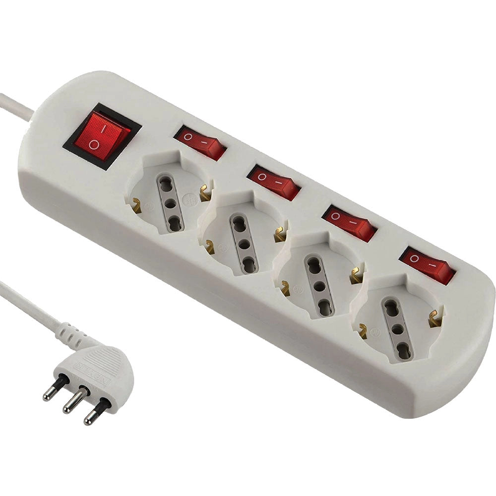 MULTIPRESA CON INTERRUTTORI INDIPENDENTI 6 prese  - ELECTRALINE