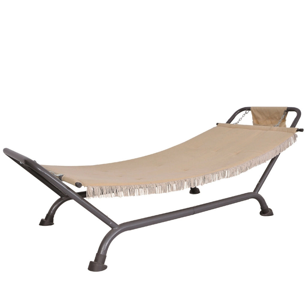 AMACA BEIGE 232X96X78HCM CON STRUTTURA GRIGIA