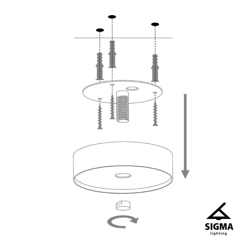 Plafoniera loft nera Jumbo a braccio 3 luci E27 Sigma