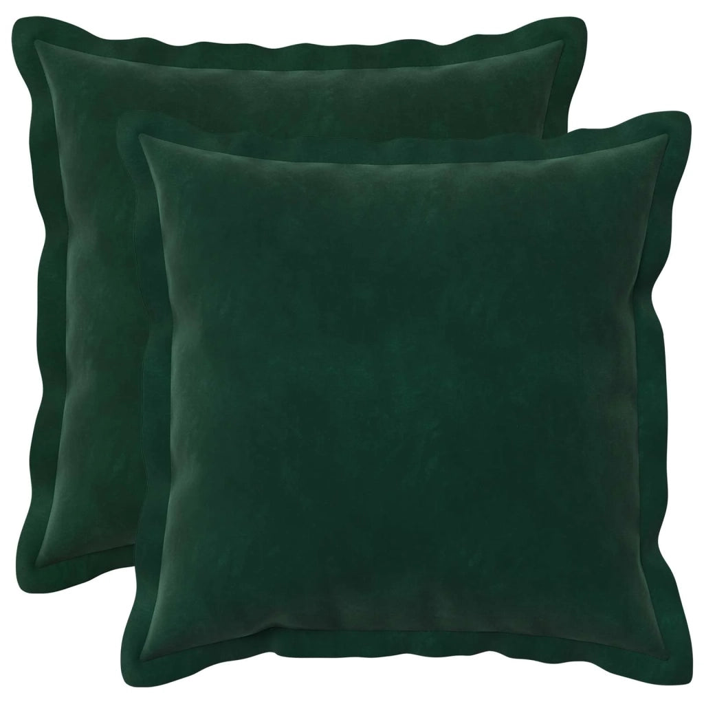 Federa 2 pcs HOUTEN Verde Scuro 45 x 45 cm Velluto 918544