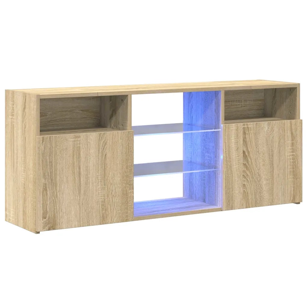 Mobile Porta TV con Luci LED-Credenza TV Rovere Sonoma 120x30x50 cm