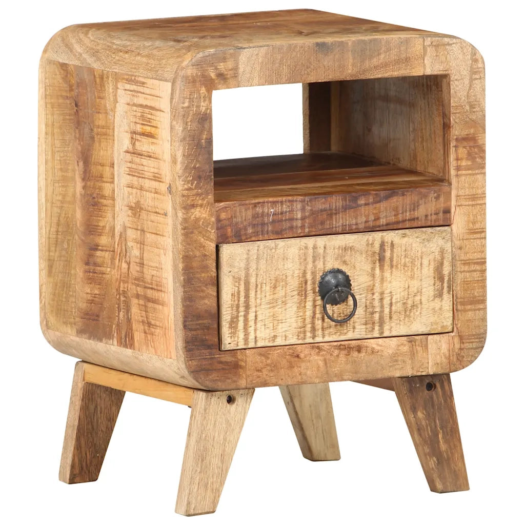 Comodino-Tavolino da notte 30x30x41 cm in Legno di Mango Grezzo