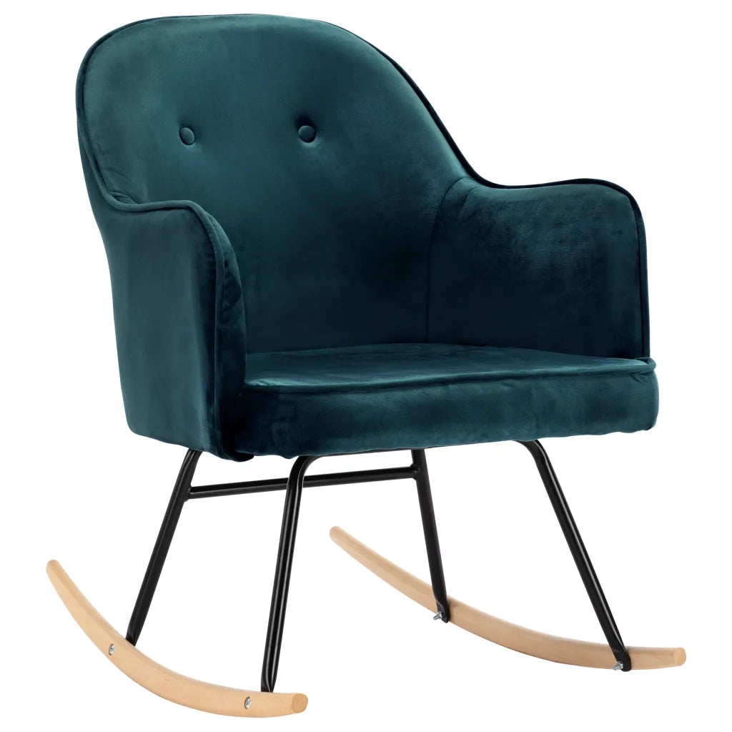 Sedia a Dondolo Blu in Velluto 289518