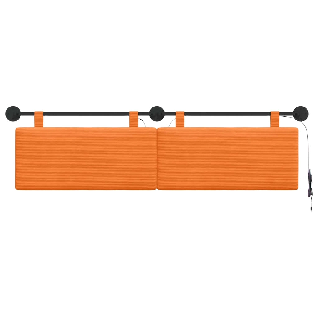 Testiera sospesa Con luce LED Arancione Tessuto in Cords 3424333