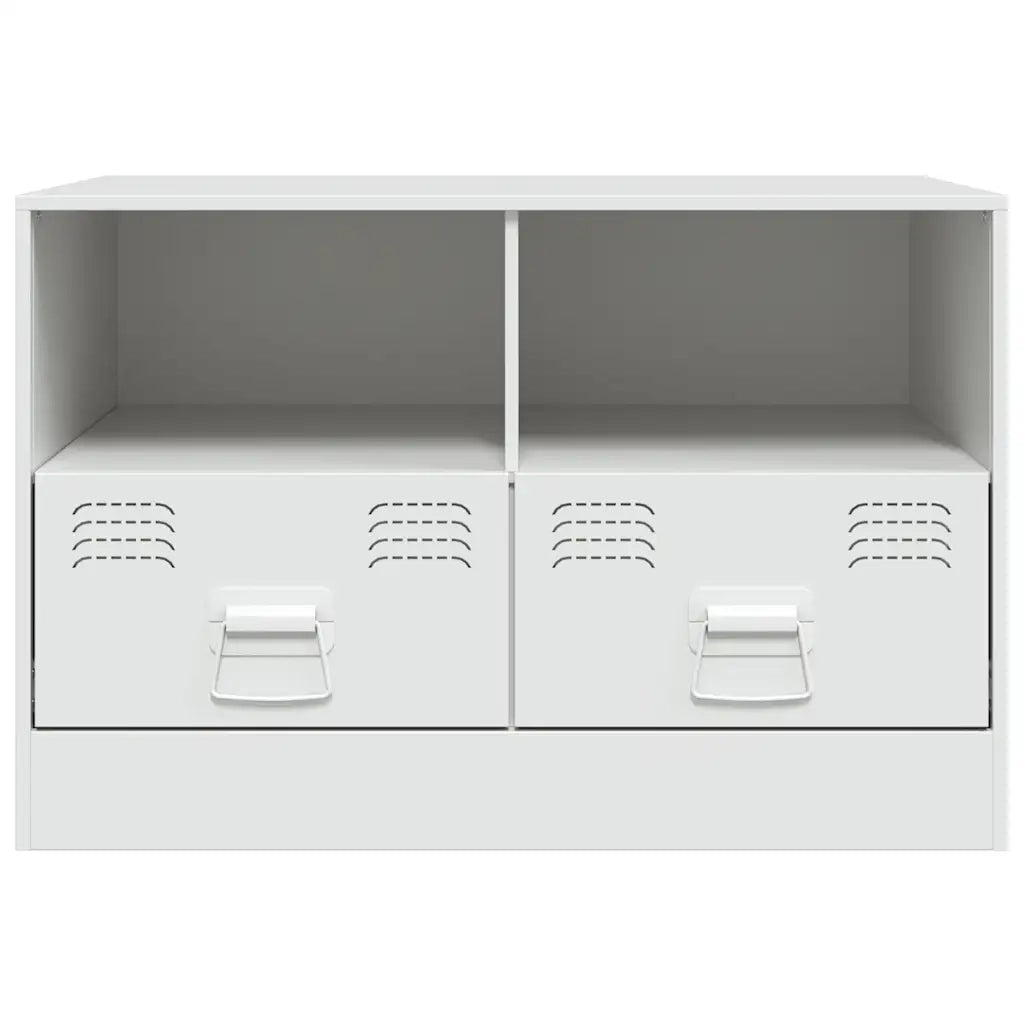 Mobile Porta TV-Mobile per TV-Credenza TV Bianco 67x39x44 cm in Acciaio 265106