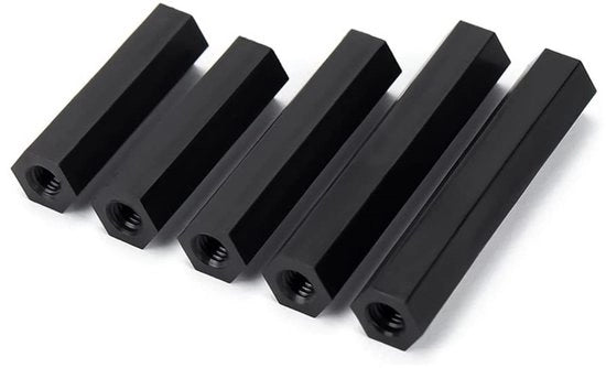 Accessori elettronici - Spacer femminile in nylon - Standoff per fissaggio - Nero - M3x20mm - Componenti di fissaggio - 30 pezzi