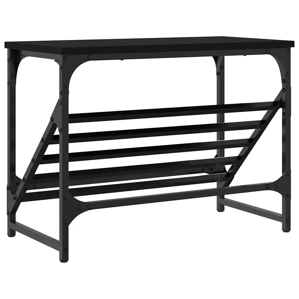 Scarpiera | Mobile per scarpe Nera 60x30x45 cm in Legno Multistrato