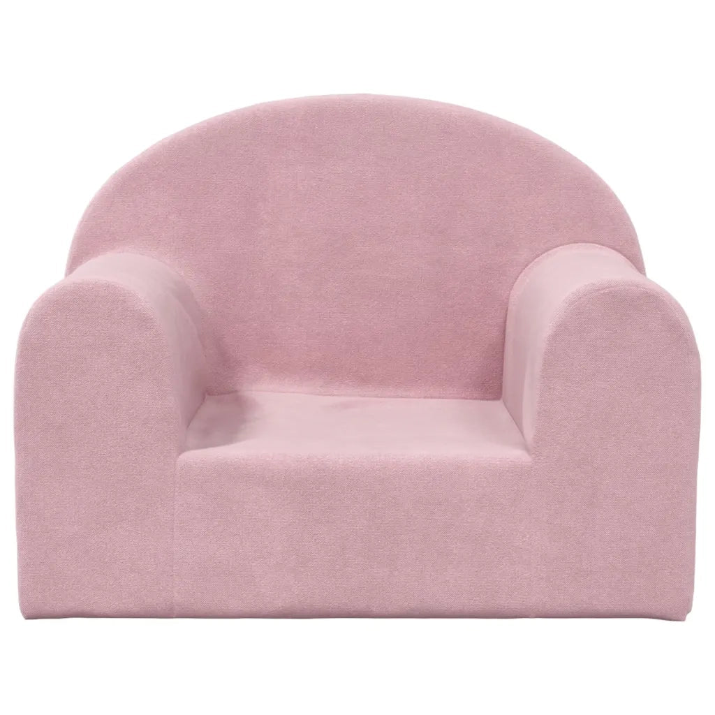 Divano per Bambini-Sofa-Divanetto Rosa in Morbido Peluche 569413