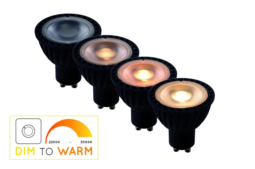 Lampadina LED GU10 nera 5W 2200K 320lm Lucide