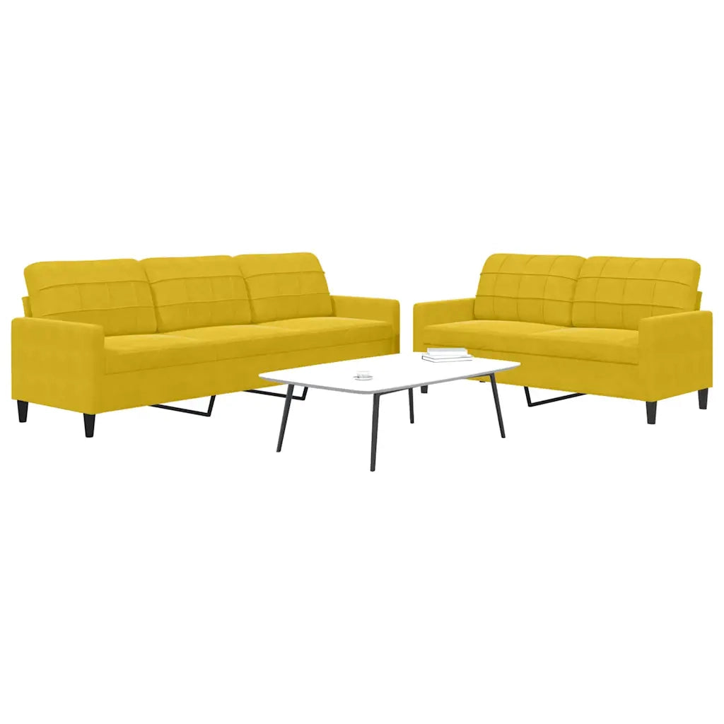 Set di Divani 2 pz con Cuscini giallo in Velluto 3278477