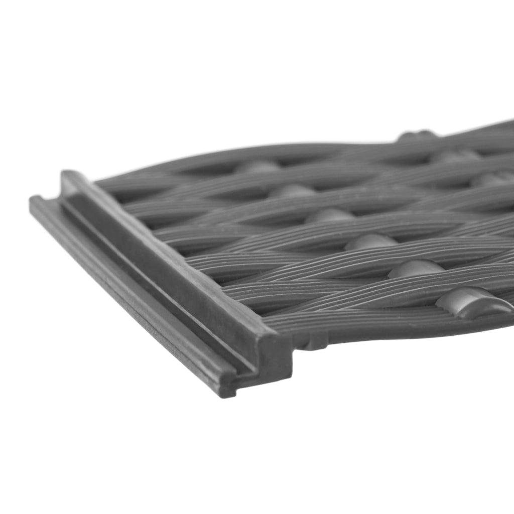 Bordura per prato KADAX, recinzione a palizzata per giardino, recinzione carrabile, grigia, 390 cm, 5 pezzi
