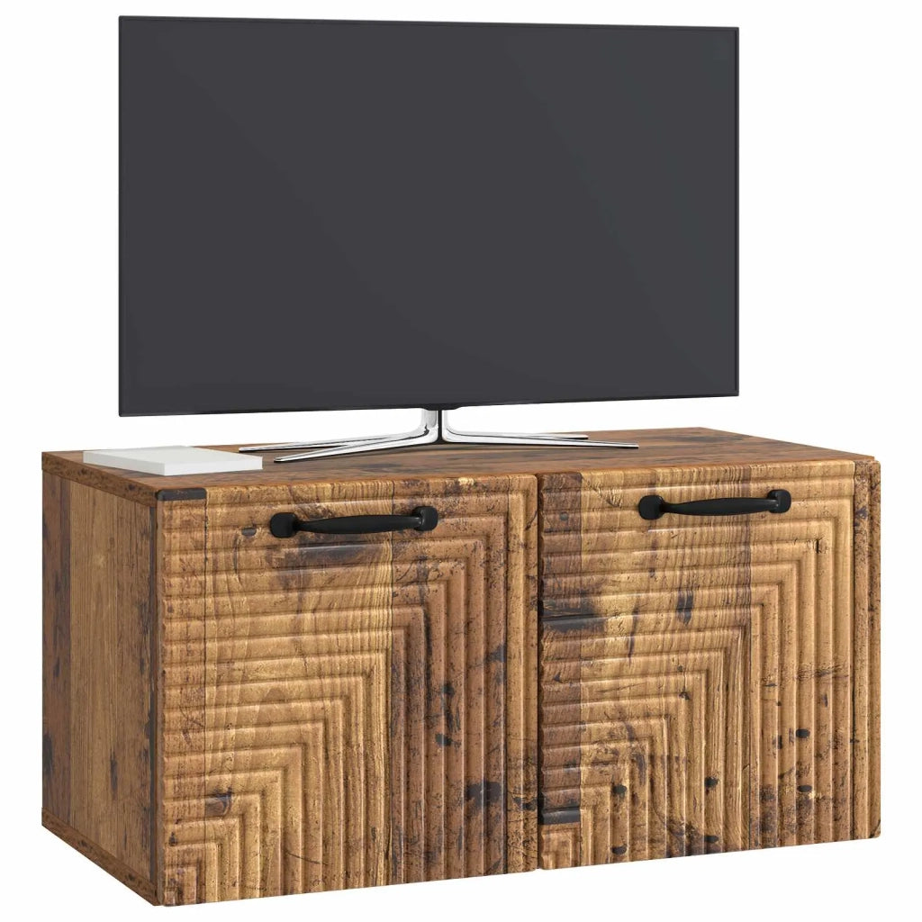Mobile Porta TV da Muro-Credenza per TV sospesa Legno antico 59,5 x 31 x 30 cm 712402