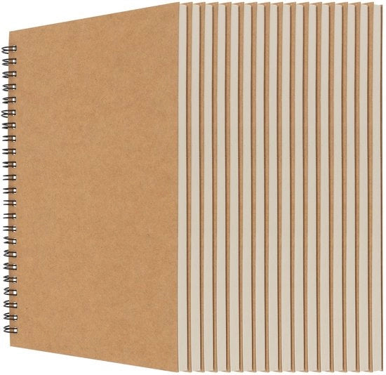 Libretto di Disegno 16 Unità - A5 - Legato a Spirale - 30 Fogli/60 Pagine - Copertina in Carta Resistente - Ideale per Artisti - Quaderno di Note