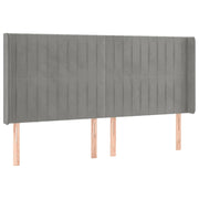 Testiera | Testata ad Orecchio Grigio Chiaro 163x16x118/128 cm in Velluto