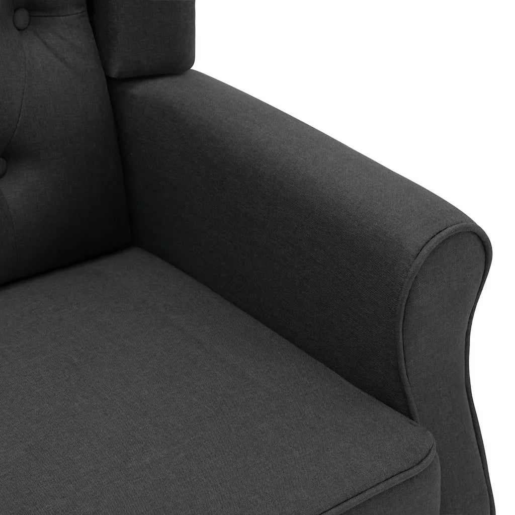 Poltrona | Sedia Relax con Poggiapiedi Grigio Scuro in Tessuto