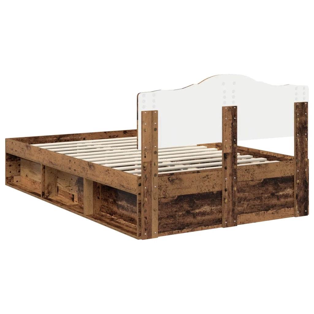 Letto matrimoniale | Letto per adulti | Struttura del letto Legno vecchio 120 x 190 cm Pino massello