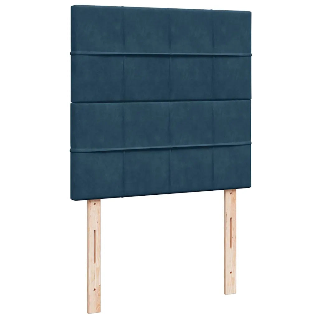 Giroletto a Molle con Materasso Blu Scuro 90x200 cm in Velluto 3292242