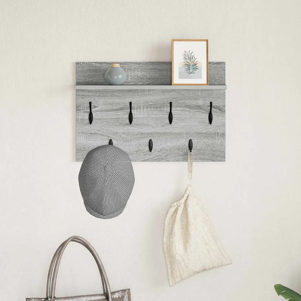 Appendiabiti a muro A parete Grigio Sonoma 60 x 40 x 12 cm 874432