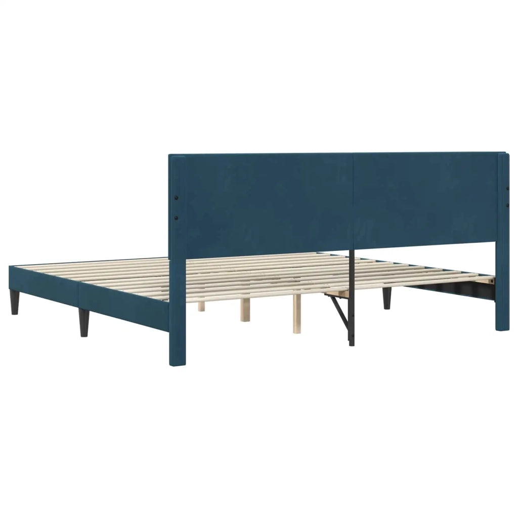 Struttura del letto con testiera-Giroletto Blu 180 x 200 cm Velluto 134132