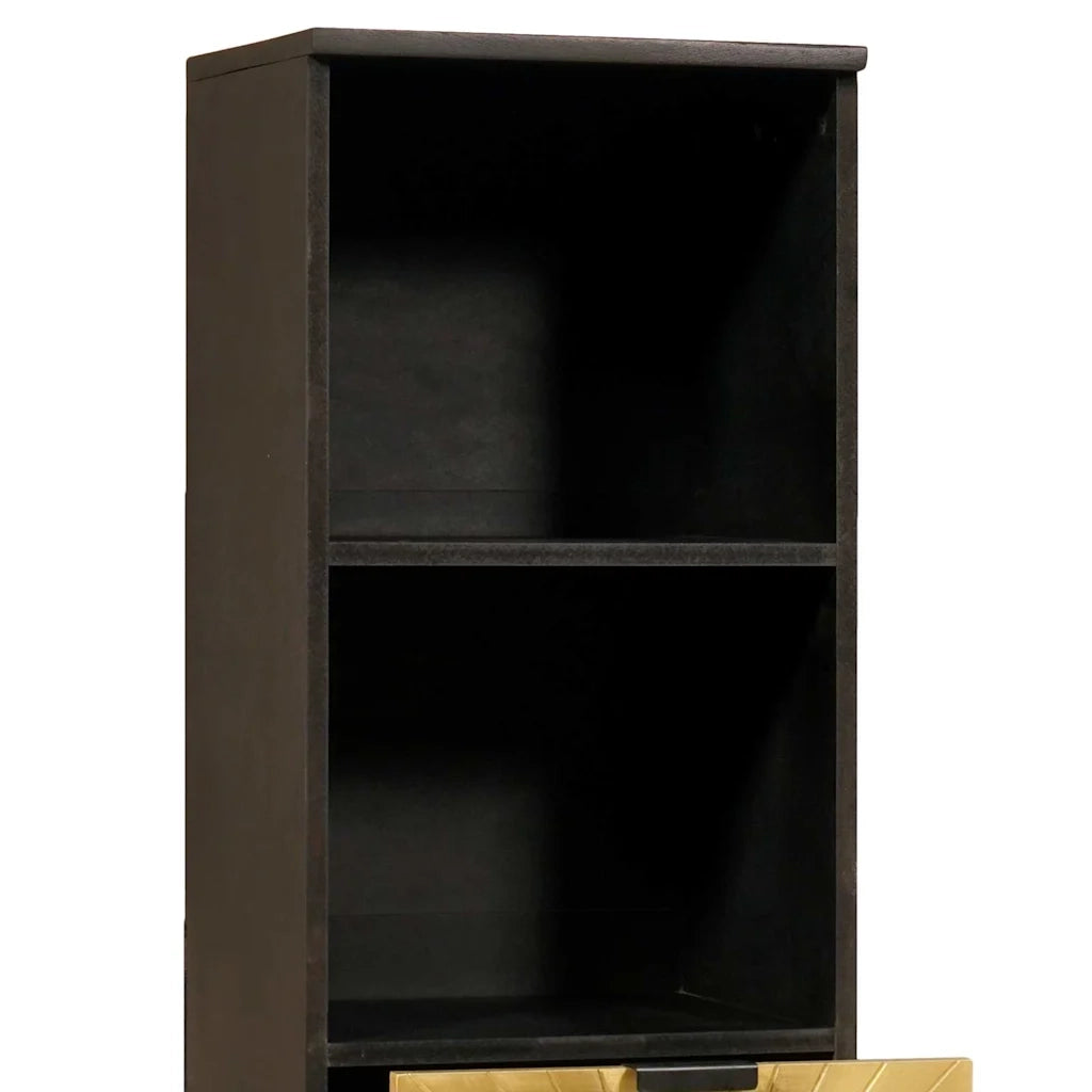 Mobile da Bagno con cassetto Nero e Oro 38 x 33 x 160 cm 4017850