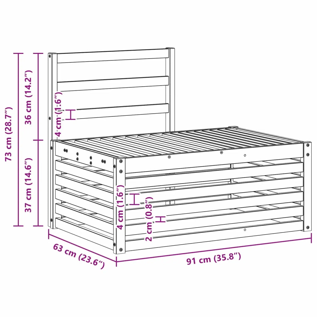 Set di divani da esterno Bianco 91 x 63 x 73 cm 901508