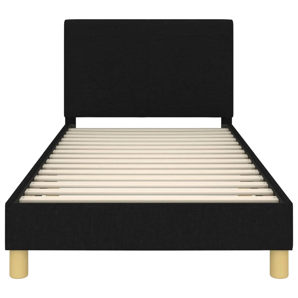 Struttura letto bambini con testata-Giroletto per bambini Nero 90 x 200 cm Tessuto 611354