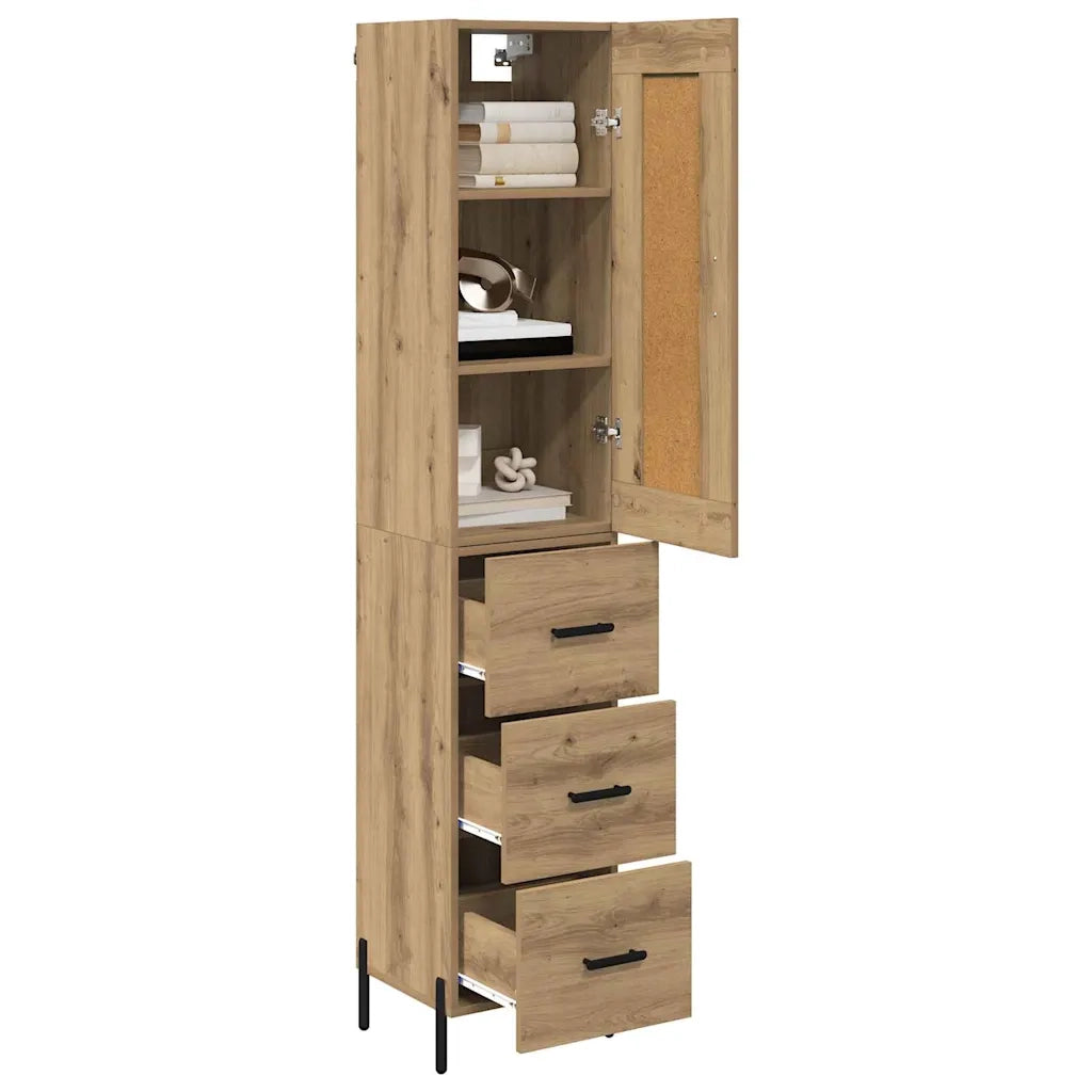 Credenza con Cassetto-Buffet-Armadio da cucina Rovere artigianale 34,5 x 34 x 180 cm 704499