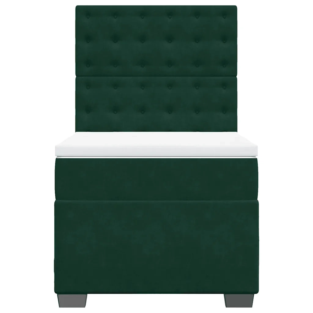 Giroletto a Molle con Materasso Verde Scuro 90x190 cm Velluto 3290801