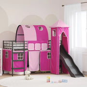 Struttura del letto loft per bambini Nero e rosa 90 x 190 cm